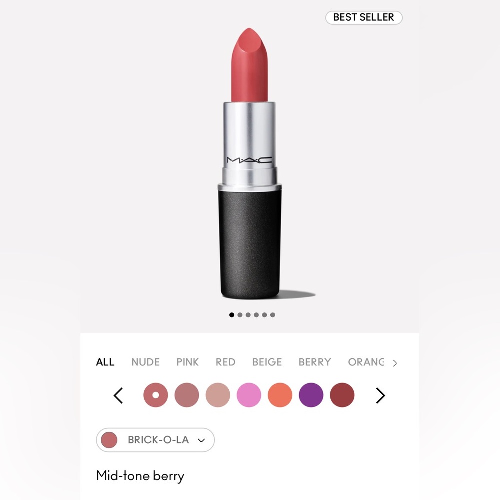 M.A.C Lipstick ~ BRICK-O-LA (202) ~ Mid-tone Berry